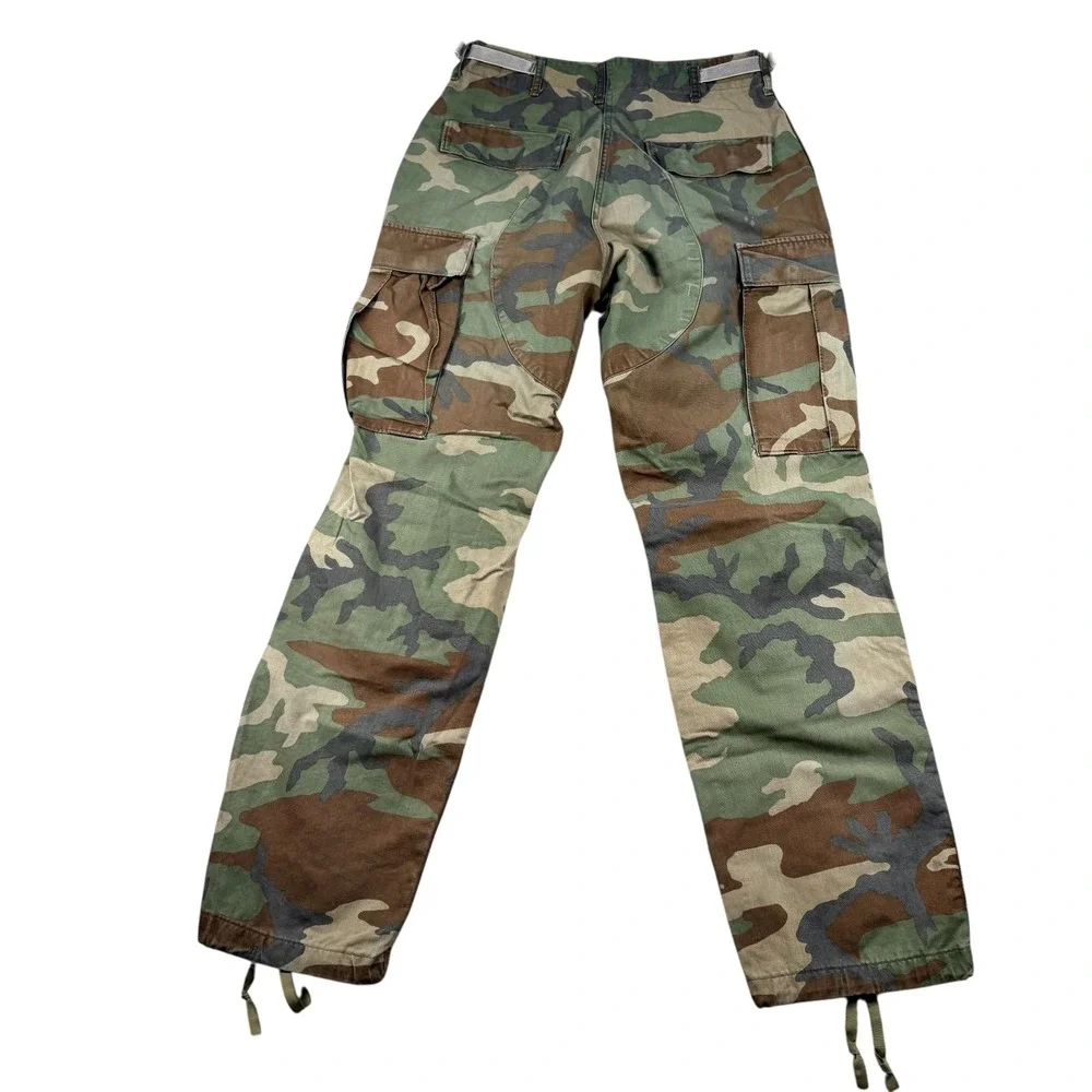 Camo Cargo Pants Military Army Combat Woodland Style Drawstring Trousers‎